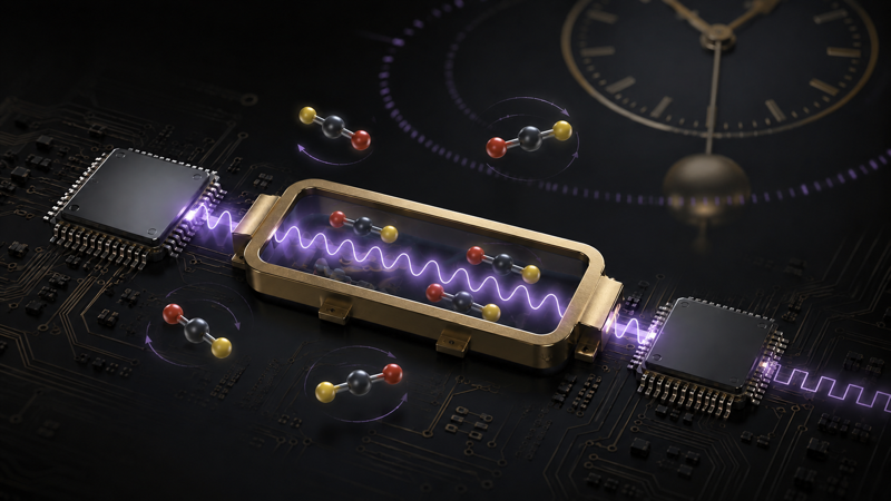 Figure for An On-Chip Fully-Electronic Molecular Clock Based on Sub-Terahertz Rotational Spectroscopy